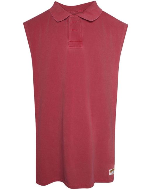 Martine Rose Red Sleeveless Cotton Polo Shirt for men