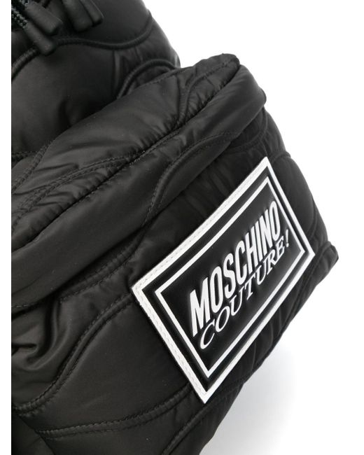 Moschino Black Logo-patch Quilted Backpack for men