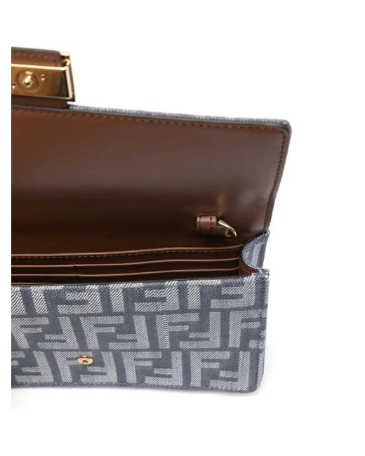Bolso mini con logo FF Fendi de color Gray