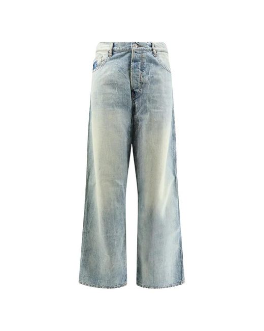 NUMERIS Blue Faded Straight-Leg Jeans for men