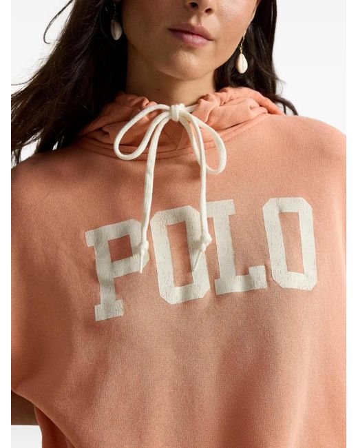 Polo Ralph Lauren Pink Hoodie À Logo Imprimé