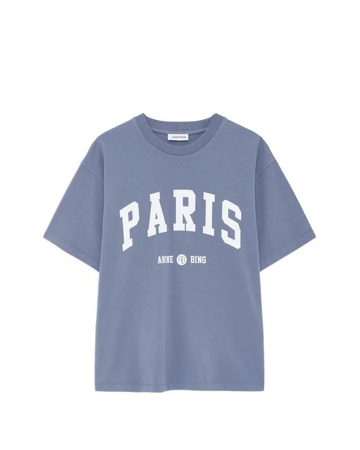 Anine Bing Blue Cade T-Shirt Paris University