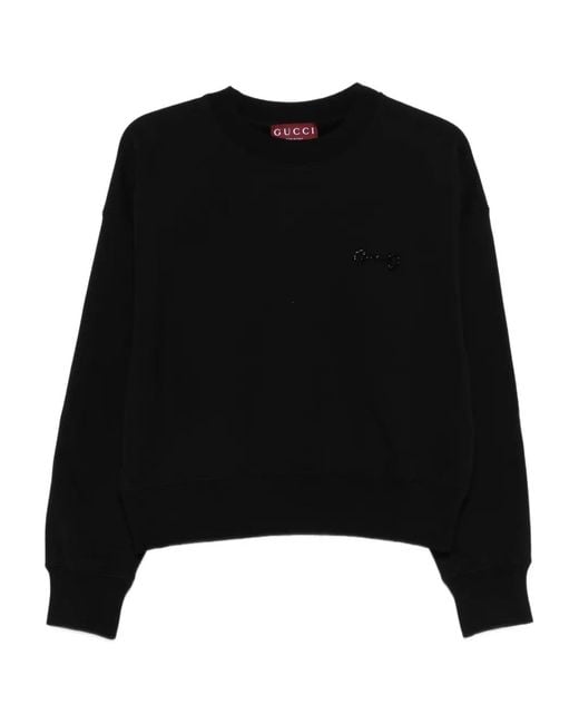 Gucci Black Logo Cropped Knitwear