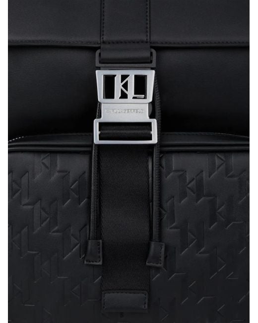 Sac À Dos À Rabat Monogrammé Karl Lagerfeld pour homme en coloris Black