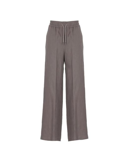 Panicale Gray Drawstring-Fastening Trousers