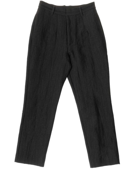 Uma Wang Black Slim-fit Linen Trousers