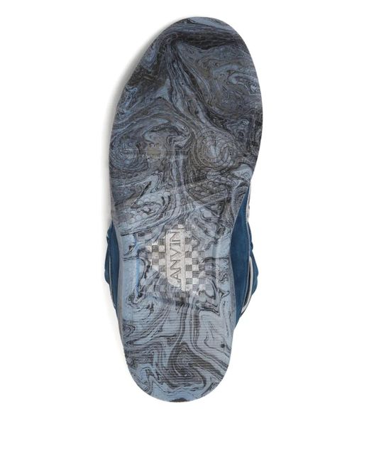 Lanvin Blue Curb Low-Top Sneakers