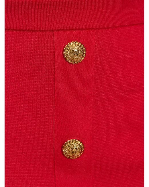 Balmain Red Button Mini Skirt