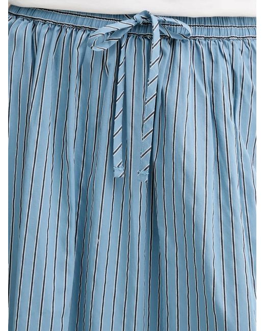 Marc O' Polo Blue Vertical-Stripe Drawstring Skirt