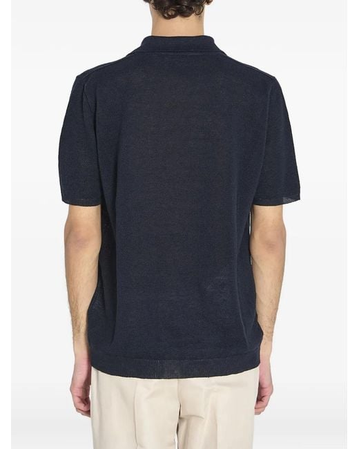 Roberto Collina Blue Piqué Polo Shirt for men