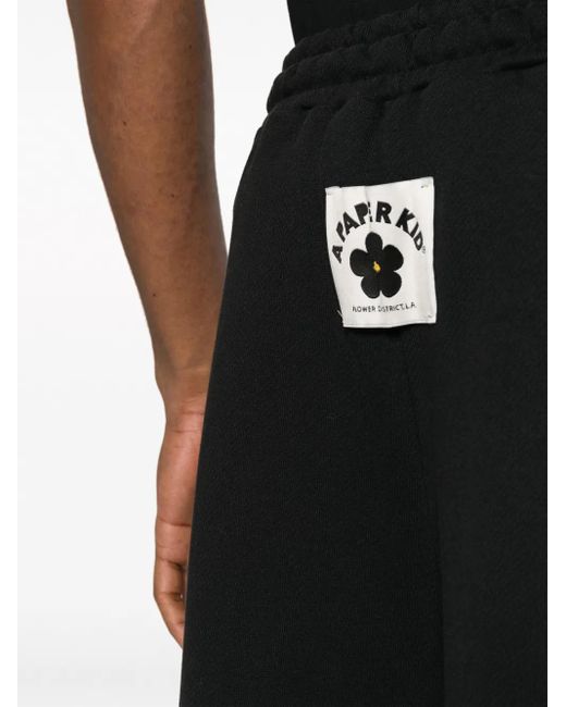 A PAPER KID Black Cotton Trousers for men