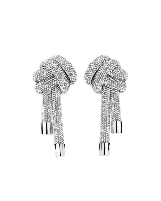 Area Metallic Crystal Knot Earrings