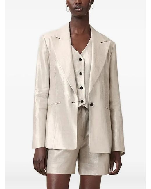 AllSaints Natural Averie Metallic-Effect Blazer