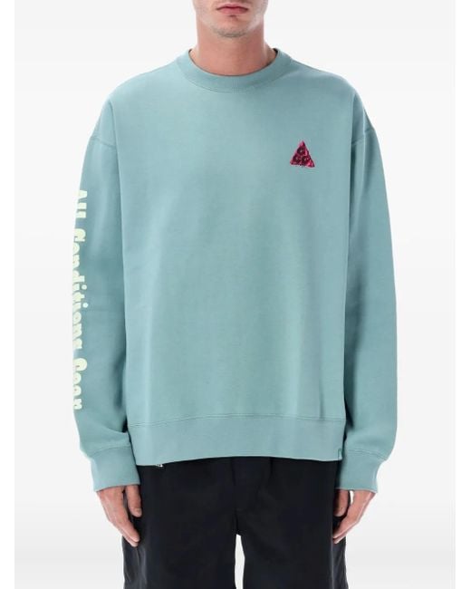 Nike Blue Graphic Crew-Neck Sweatshirt for men