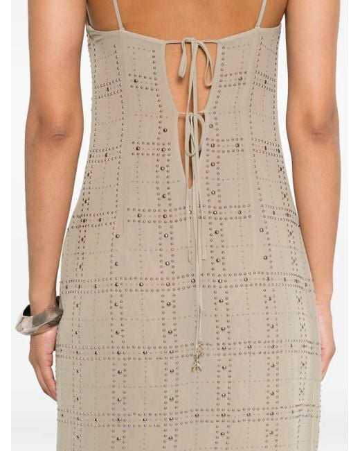 Patrizia Pepe Natural Stud-Embellished Dress