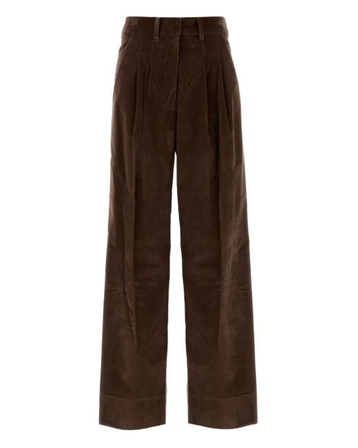 PT Torino Brown Corduroy Palazzo Trousers