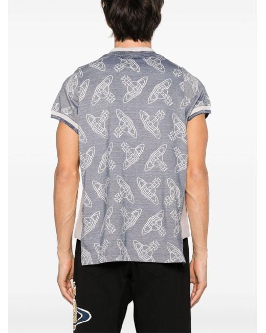 Vivienne Westwood Gray Orb-jacquard Cotton Polo Shirt for men