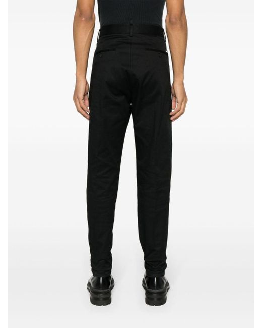 DSquared² Black Cotton Tailored Straight-leg Trousers for men