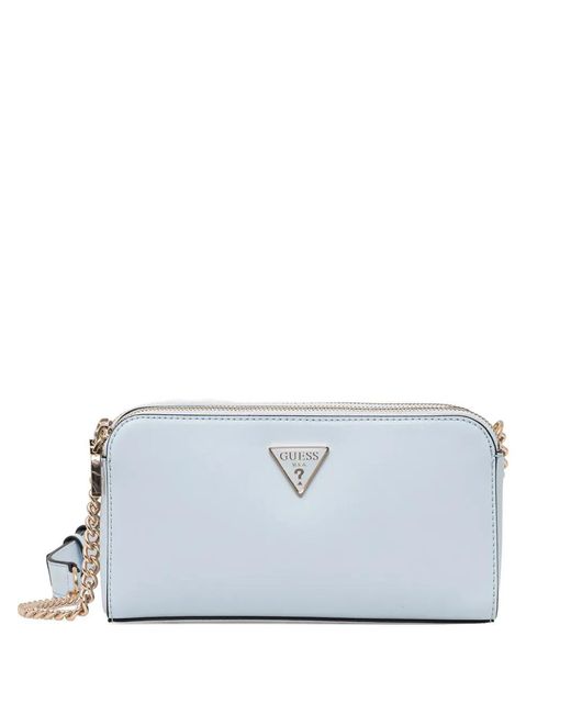 Guess Blue Zip Chain-Detail Crossbody Bag