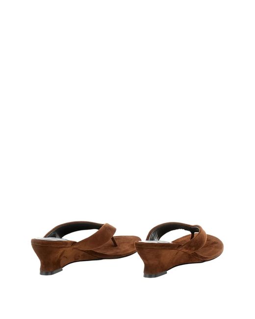 Le Monde Beryl Brown Thong-Strap Wedge Sandals