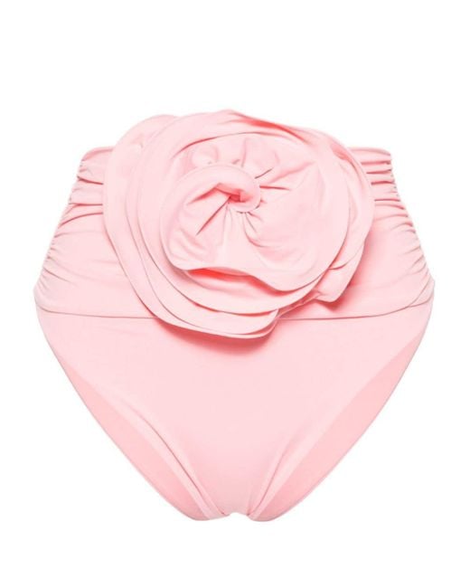 Magda Butrym Pink Floral-appliqué Triangle Bikini