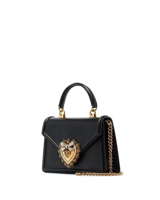 Borsa Tote Devotion Mini di Dolce & Gabbana in Black