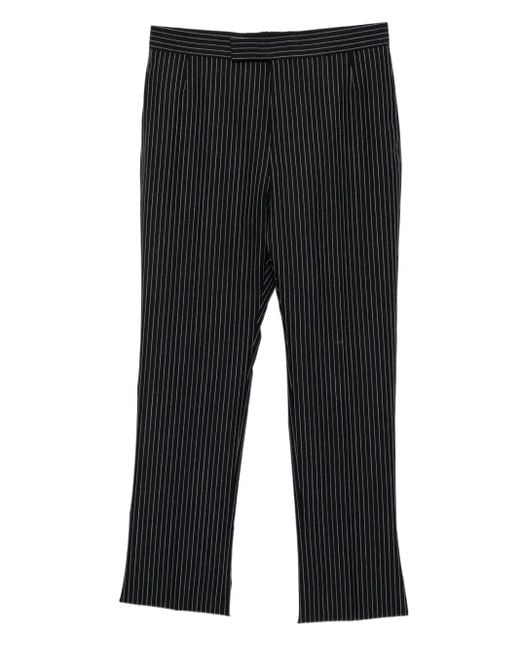 Thom Browne Black Striped Wool Trousers for men
