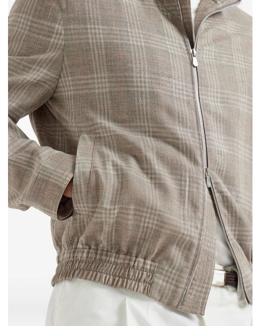 Brunello Cucinelli Gray Bomber Jacket for men