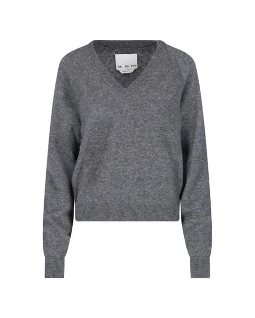 Sa Su Phi Gray Pullover Mit Raglanärmeln
