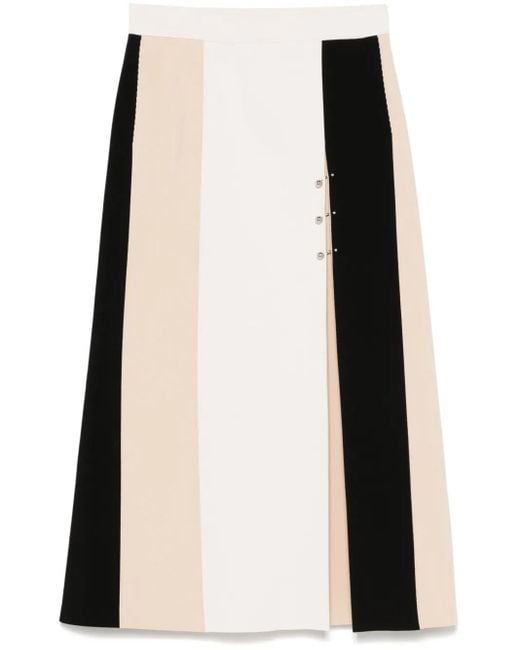 Mrz Natural Panelled Midi Skirt