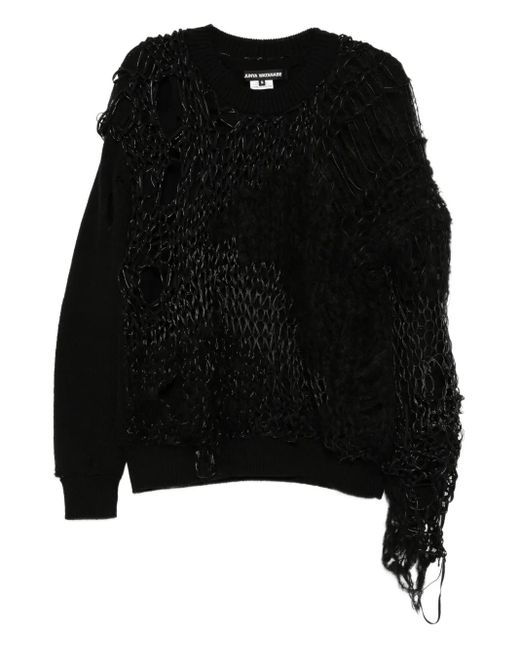 Junya Watanabe X Comme Des Garçons Gerafelde Trui in het Black