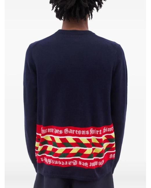 Comme des Garçons Blue Patterned Sweater for men