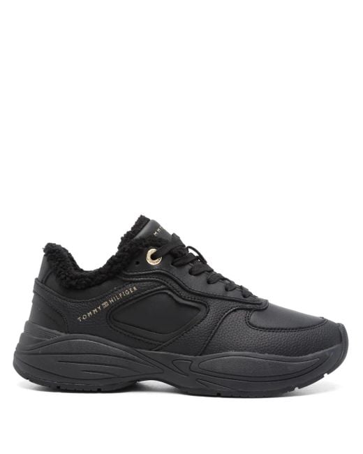 Sneakers Con Finto Shearling di Tommy Hilfiger in Black