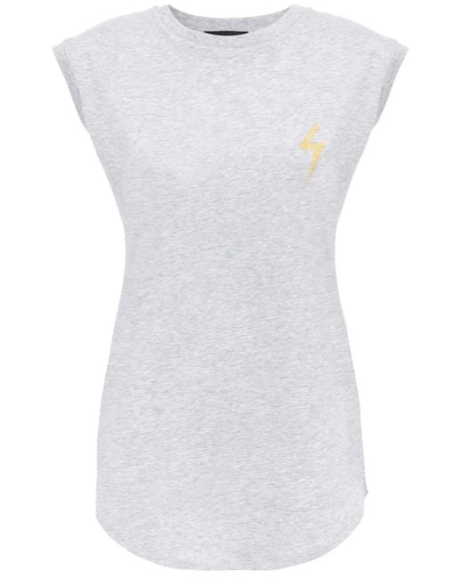Giuseppe Zanotti White Ursella Logo-Embroidered Sleeveless Cotton Tank Top
