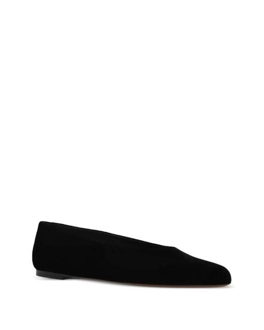 Neous Black Beid Round-Toe Ballet Flats