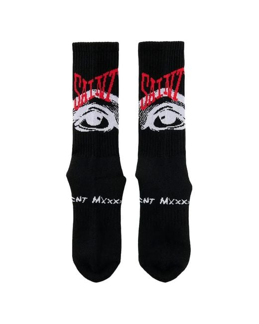 SAINT Mxxxxxx Black Eye Ribbed Socks