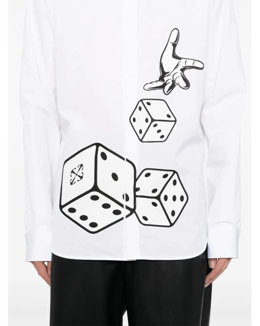 メンズ Off-White c/o Virgil Abloh プリント シャツ White