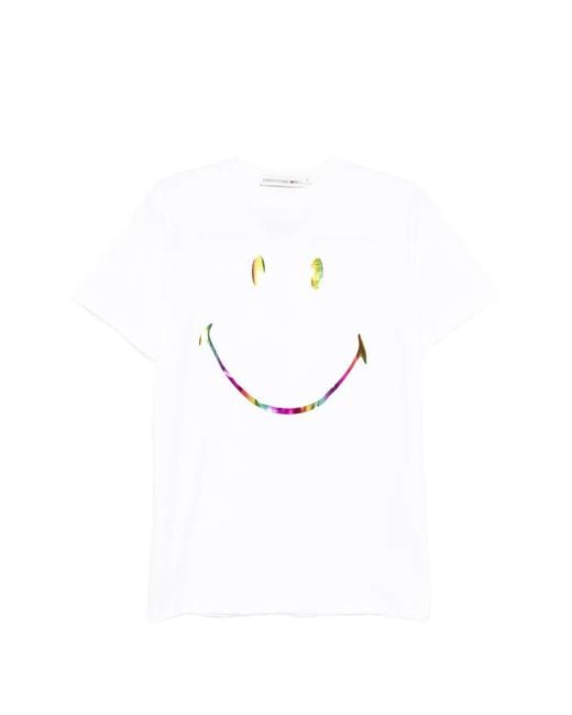Joshua Sanders White Smiley-Print T-Shirt