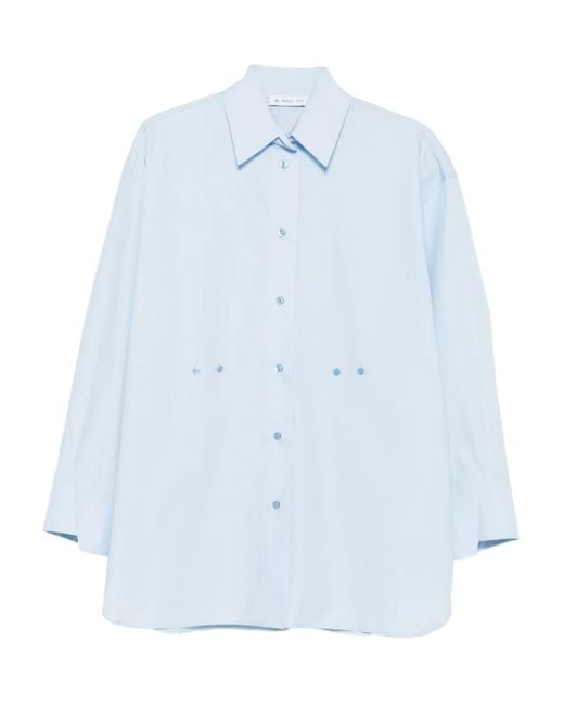 Manuel Ritz コットンポプリン シャツ Blue