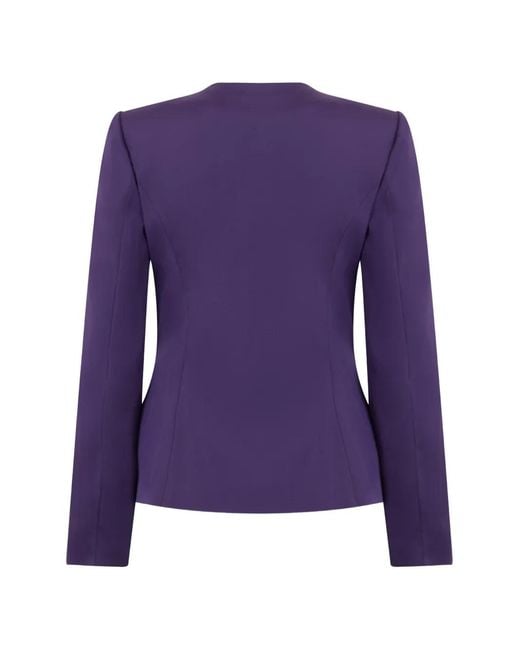 Alberta Ferretti Purple Pleated Fitted Jacket