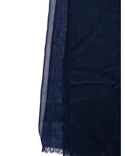N.Peal Cashmere Blue Ultrafine Pashmina Shawl