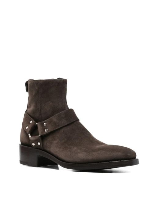 Premiata Brown Ankle Boots With Side Zip for men