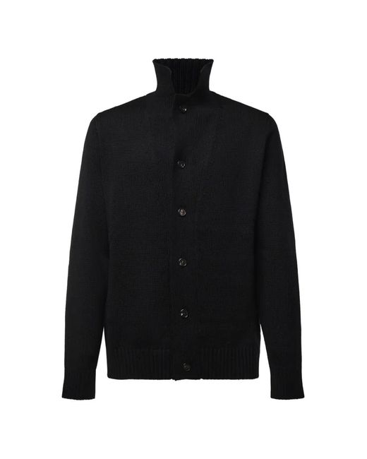Zanone Black Button-Up Cardigan for men
