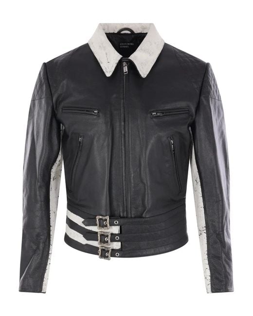 Enfants Riches Deprimes Black Grained Leather Jacket for men