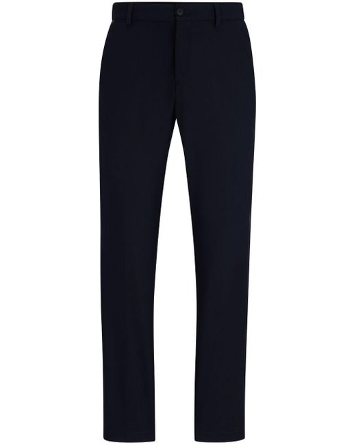 Boss Blue Mid-rise Slim-fit Trousers for men