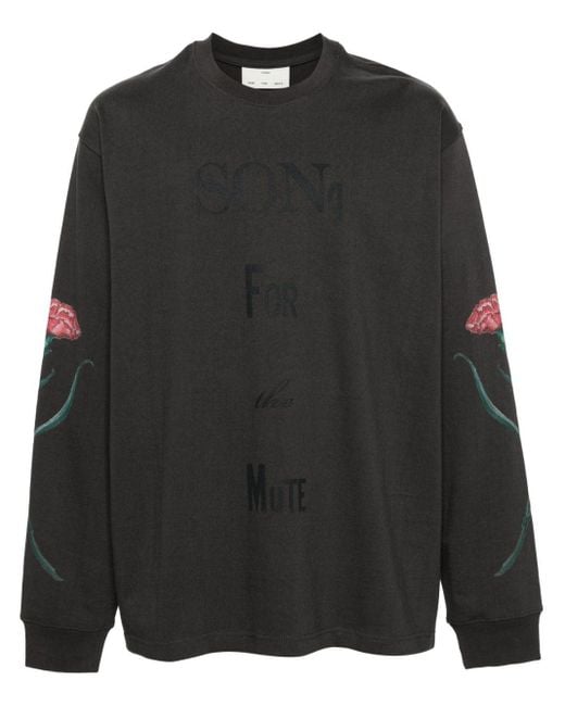 Song For The Mute Black Text-print Cotton Sweatshirt for men