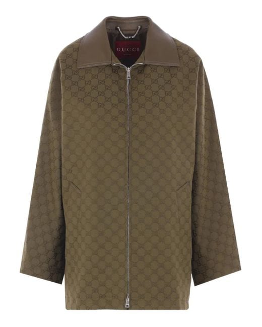Gucci Oversized Jack Met Leren Afwerking En Gg-Monogram in het Green
