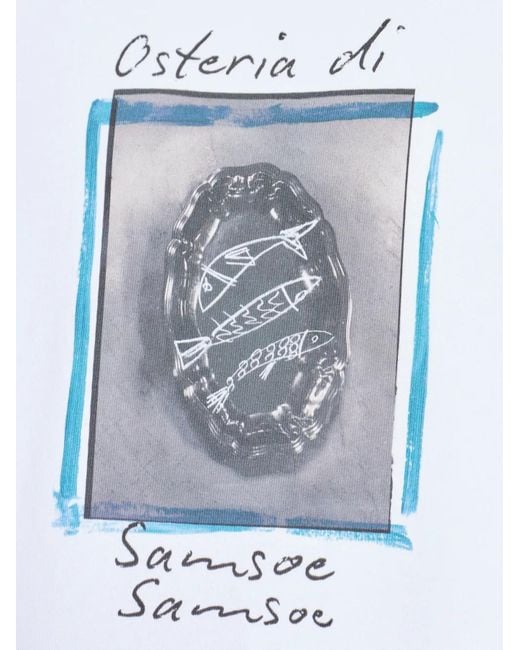 Samsøe & Samsøe White Graphic T-Shirt for men