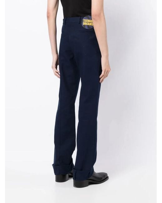 Raf Simons Blue Tailored Straight-Leg Trousers for men