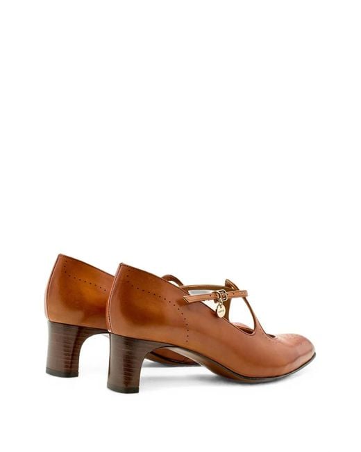 Lottusse Brown Smithson T-Strap Pumps